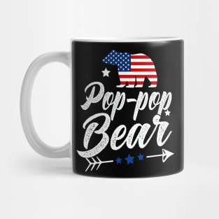 Pop-Pop Bear Patriotic Flag Matching 4th Of July Mug